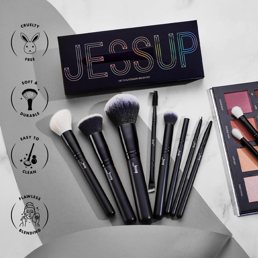 Jessup Beauty 10 pcs Customary Brush Set