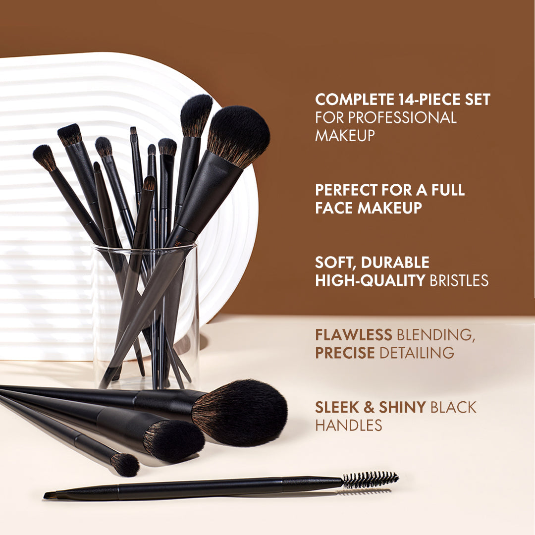 Jessup Beauty 14pcs Matte Black Versatile Collection