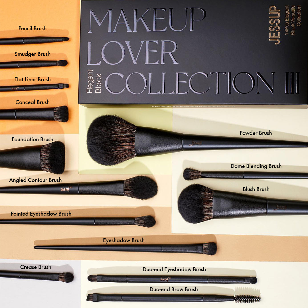 Jessup Beauty 14pcs Matte Black Versatile Collection