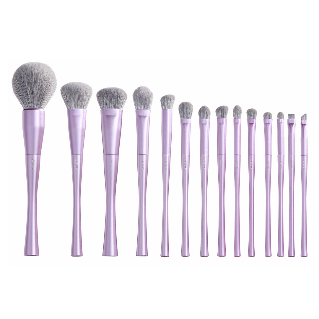 Jessup Makeup Luxury Purple Makeup Brush Set of 14pcs