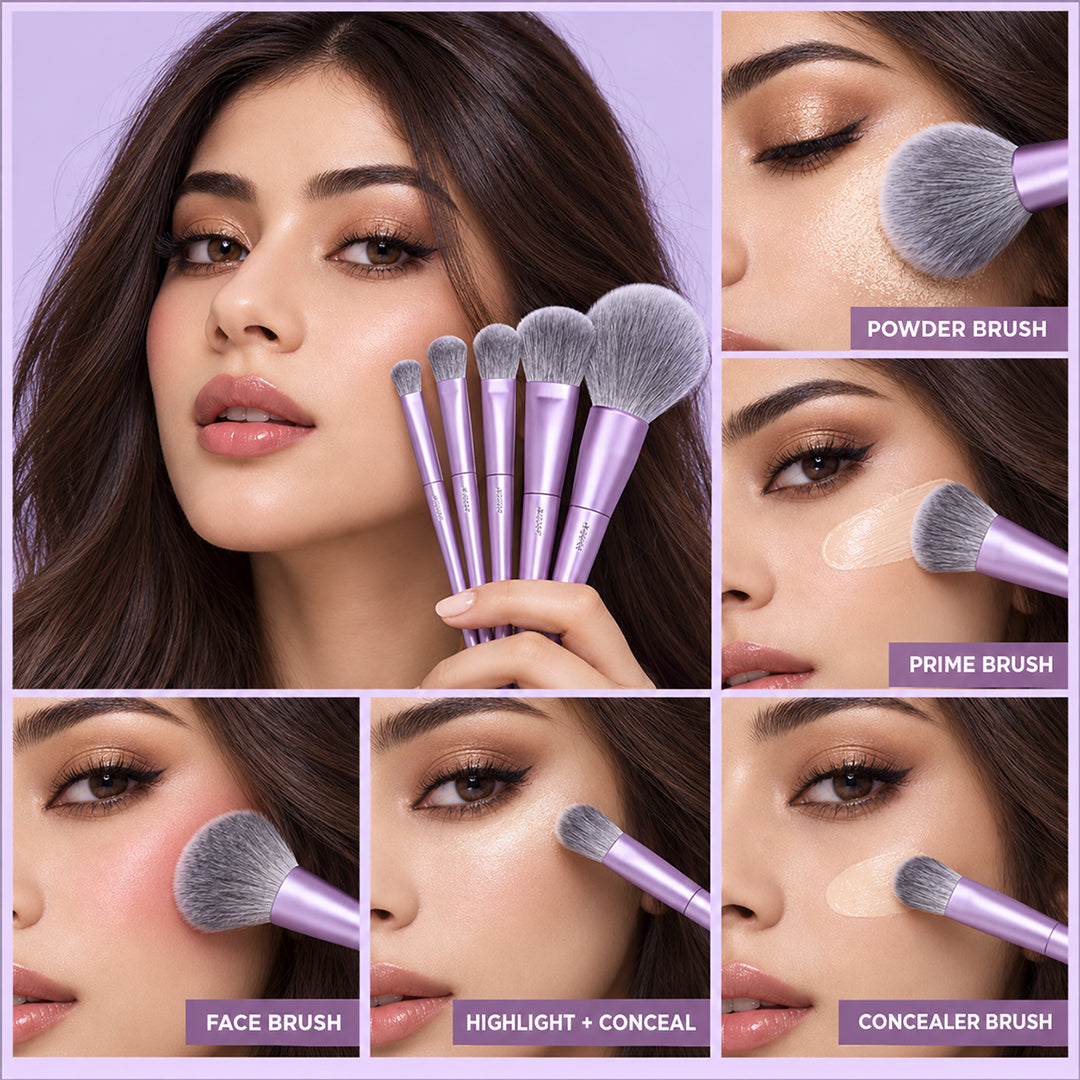 Jessup Makeup Luxury Purple Makeup Brush Set of 14pcs