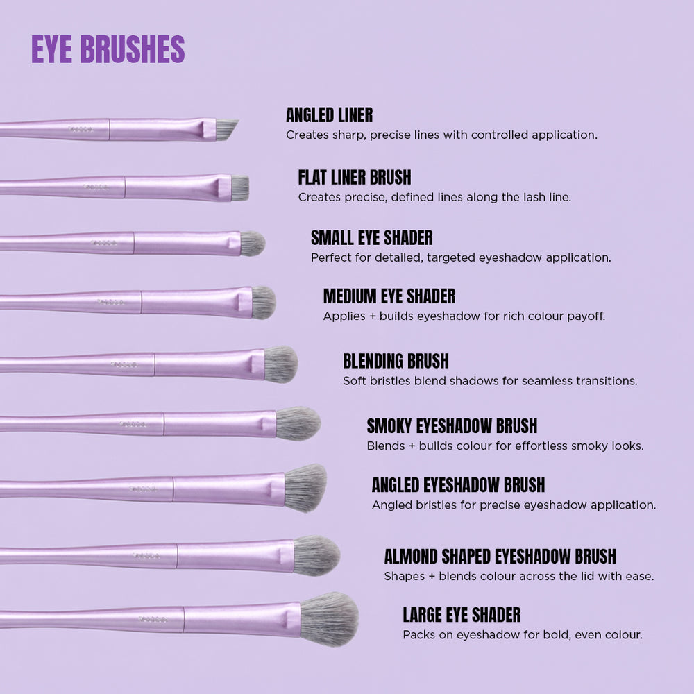 Jessup Makeup Luxury Purple Makeup Brush Set of 14pcs