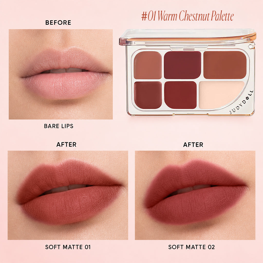 Judydoll 6-Color Multi-Use Lip Palette