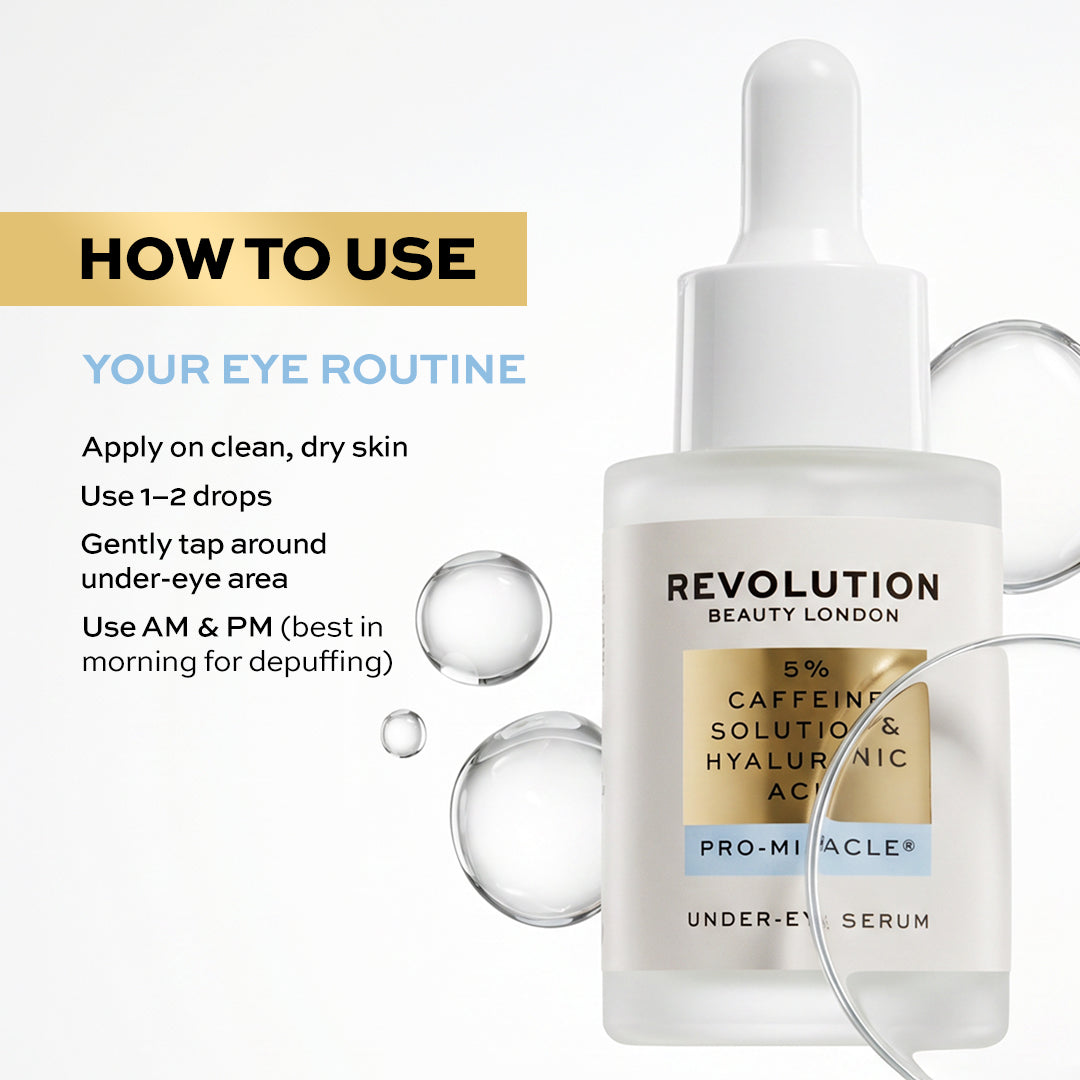 Revolution Pro Miracle 5% Caffeine Solution & Hyaluronic Acid Under Eye Serum