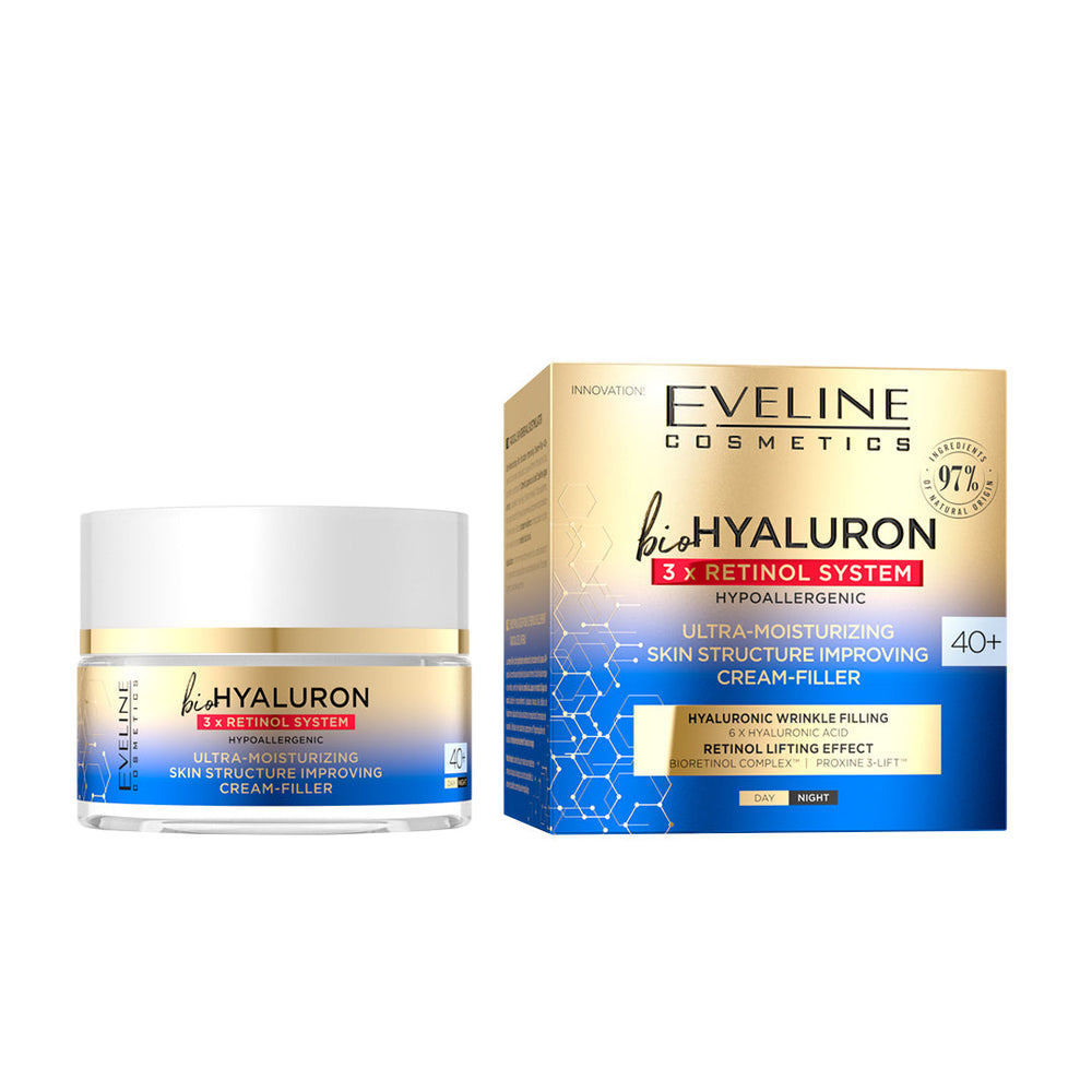 Eveline Cosmetics Bio Hyaluron 3X Retinol System Ultra-moisturizing Skin Structure Improving Cream 40+ 50ml