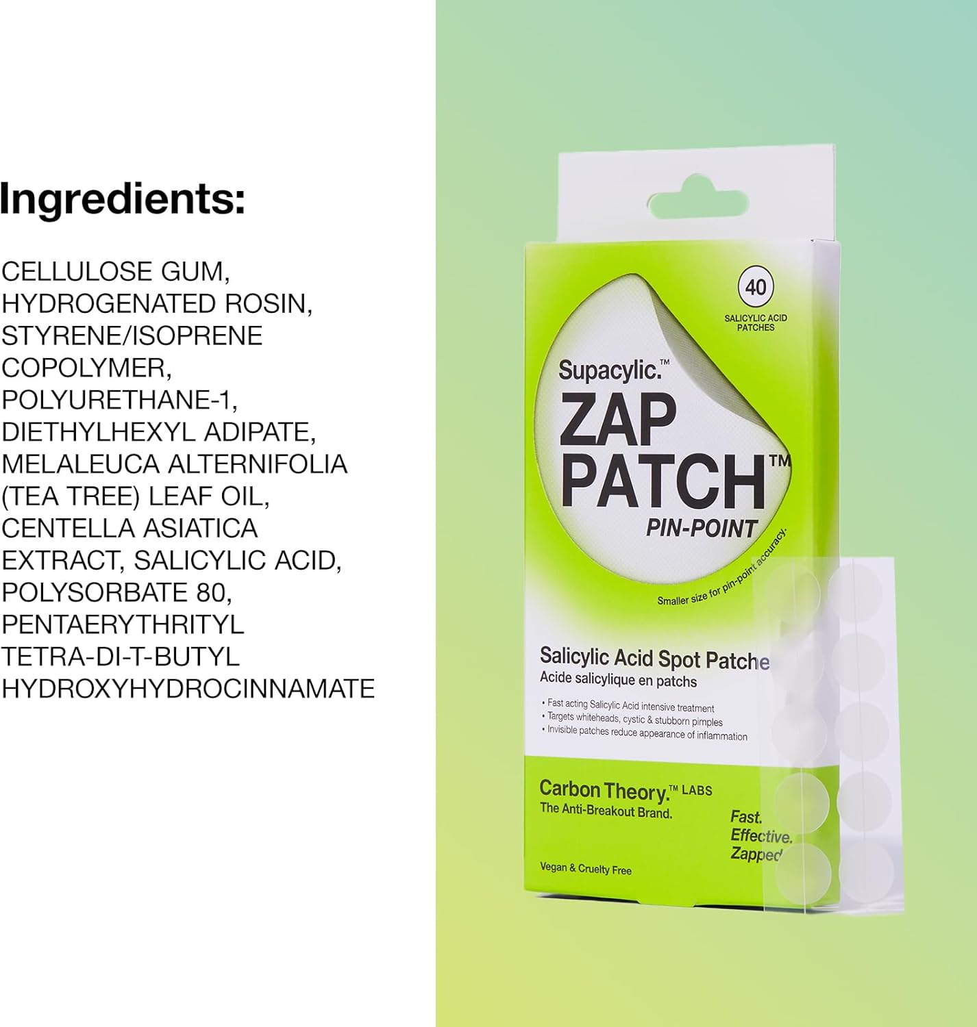 Carbon Theory Supacylic Pin Point Spot Zap Patch X40