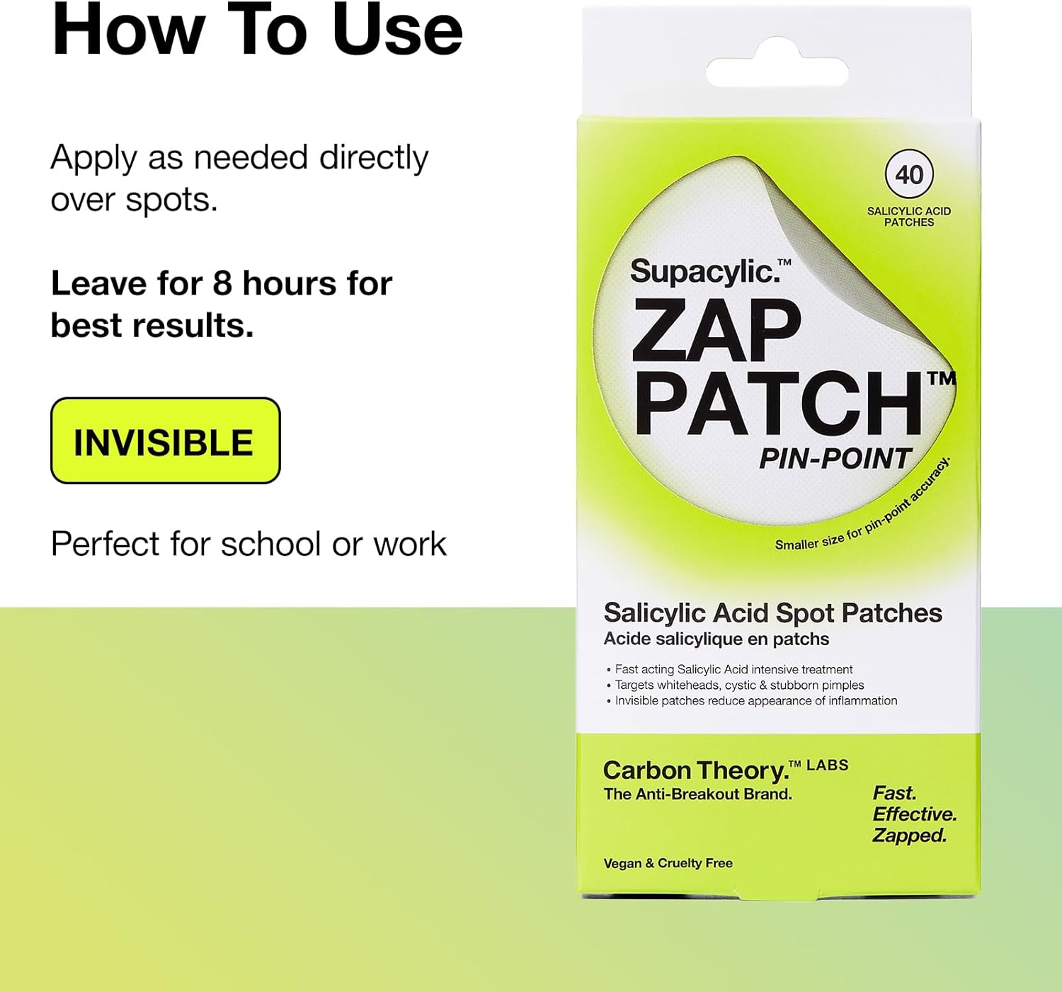 Carbon Theory Supacylic Pin Point Zap Patch x40