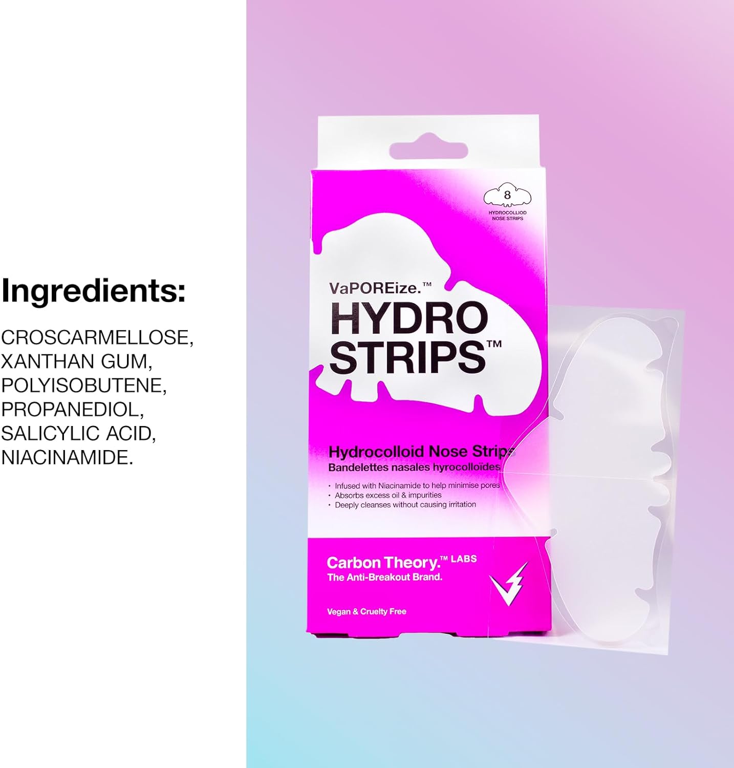 Carbon Theory VaPOREize Nose Pore Strips with Niacinamide x8