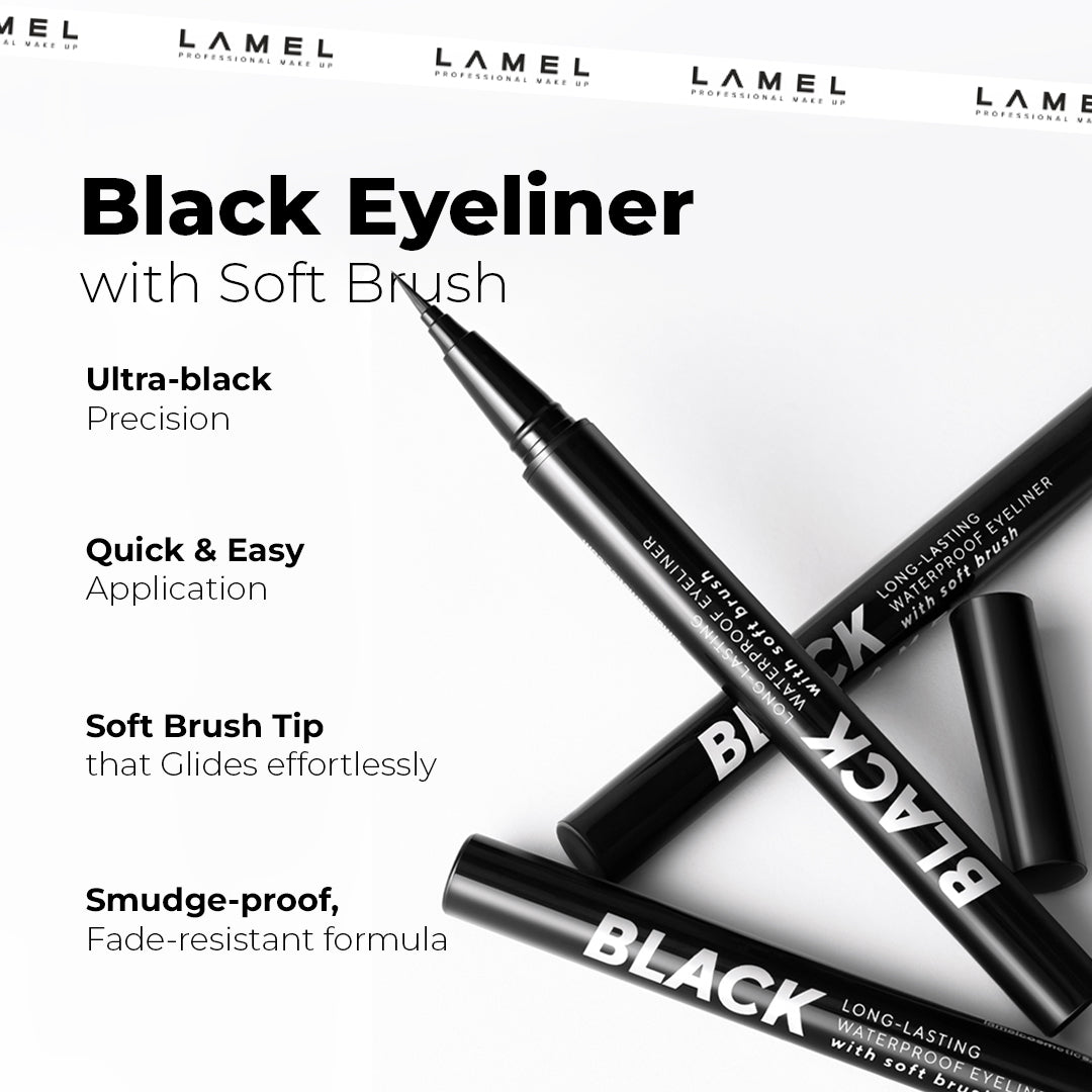 LAMEL Black Eyeliner with Soft Brush