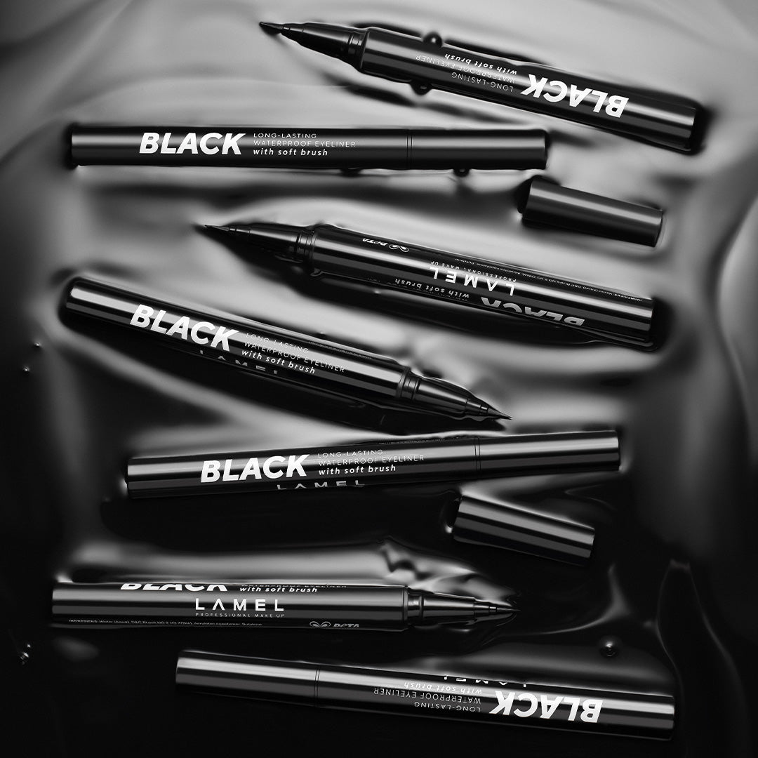 LAMEL Black Eyeliner with Soft Brush
