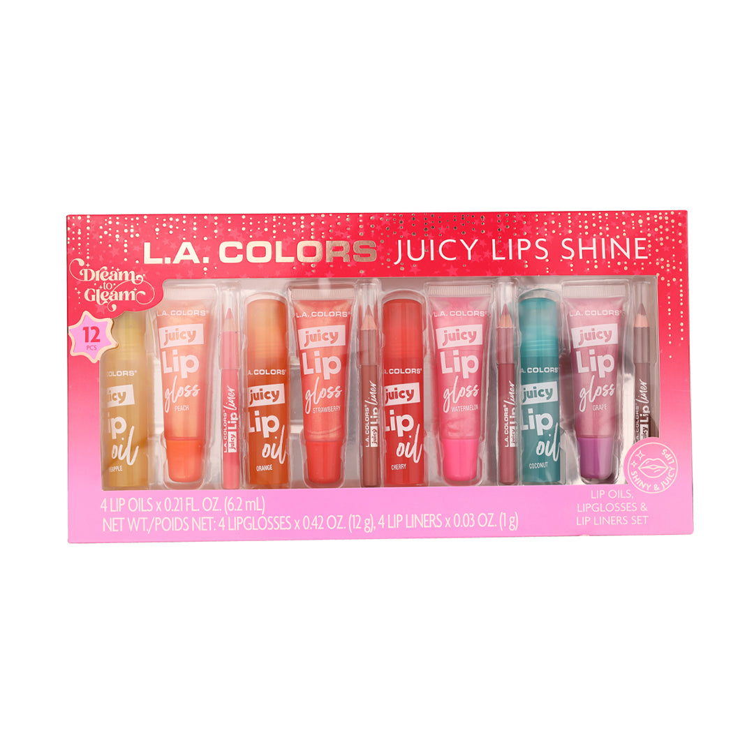 L.A. Colors 12 pcs Juicy Lips set - Juicy Lips Shine