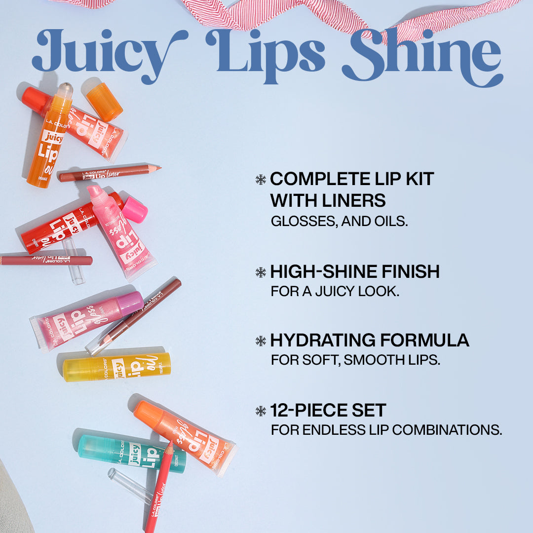 L.A. Colors 12 pcs Juicy Lips set - Juicy Lips Shine