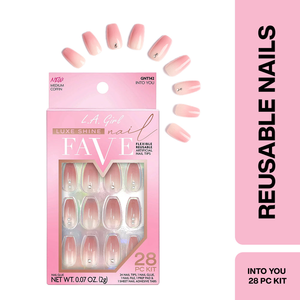 L.A. Girl Luxe Shine Nail Fave Artificial Nail Tips - 28 Pc Kit