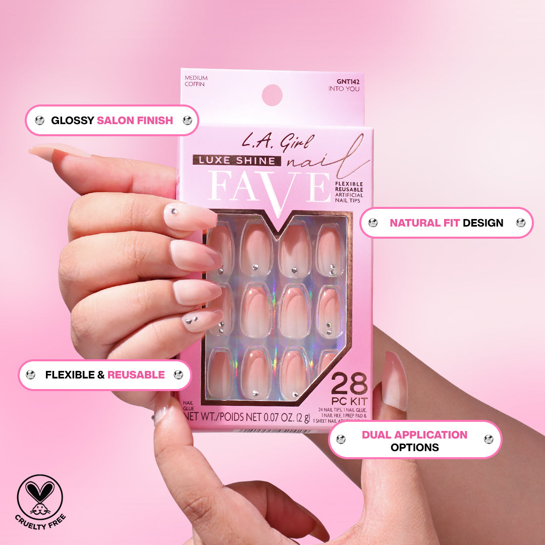 L.A. Girl Luxe Shine Nail Fave Artificial Nail Tips - 28 Pc Kit