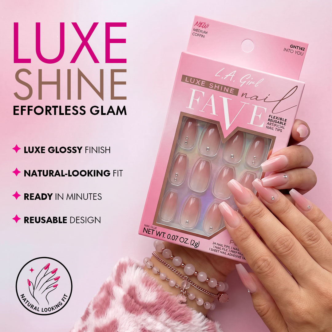 L.A. Girl Luxe Shine Nail Fave Artificial Nail Tips - 28 Pc Kit