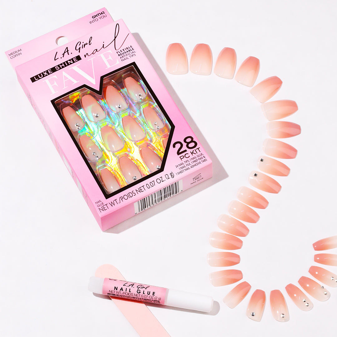 L.A. Girl Luxe Shine Nail Fave Artificial Nail Tips - 28 Pc Kit