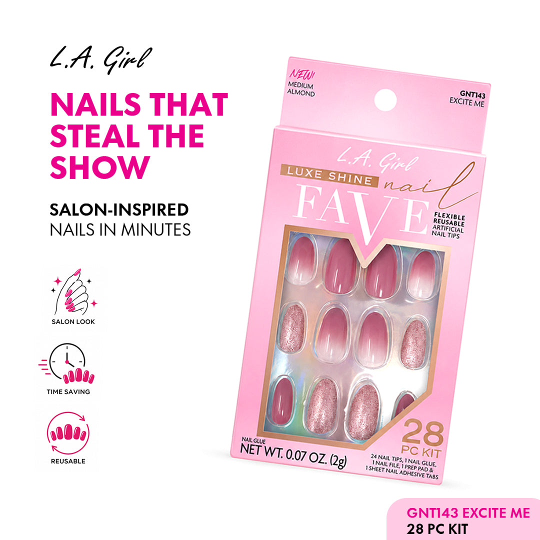 L.A. Girl Luxe Shine Nail Fave Artificial Nail Tips - 28 Pc Kit