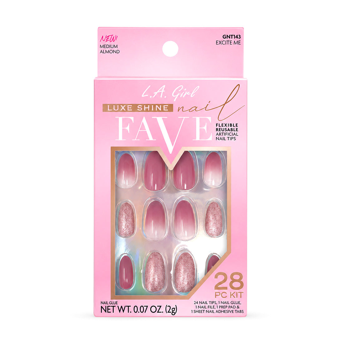 L.A. Girl Luxe Shine Nail Fave Artificial Nail Tips - 28 Pc Kit