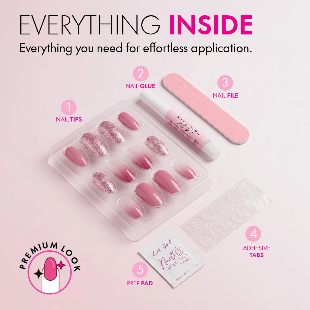 L.A. Girl Luxe Shine Nail Fave Artificial Nail Tips - 28 Pc Kit