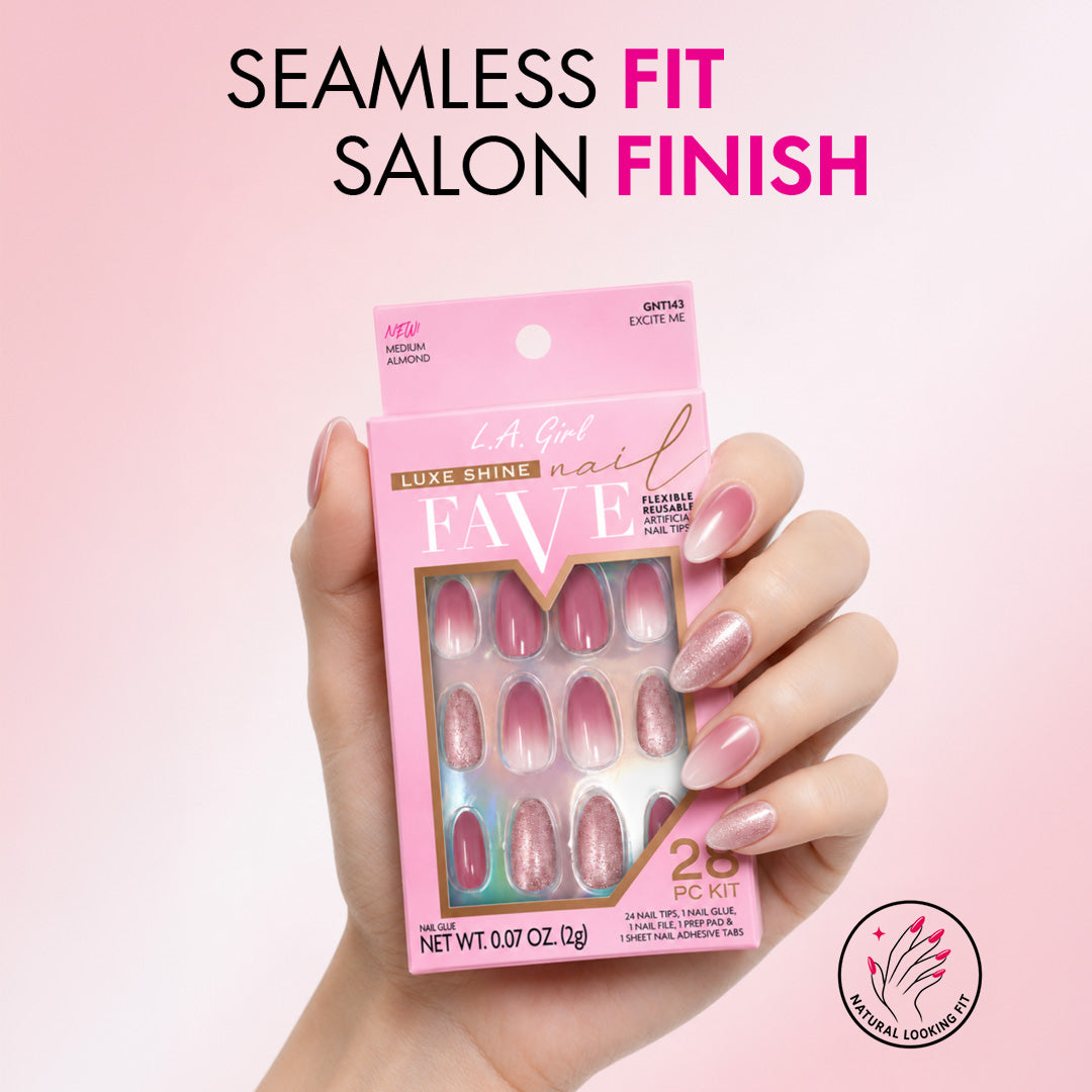 L.A. Girl Luxe Shine Nail Fave Artificial Nail Tips - 28 Pc Kit
