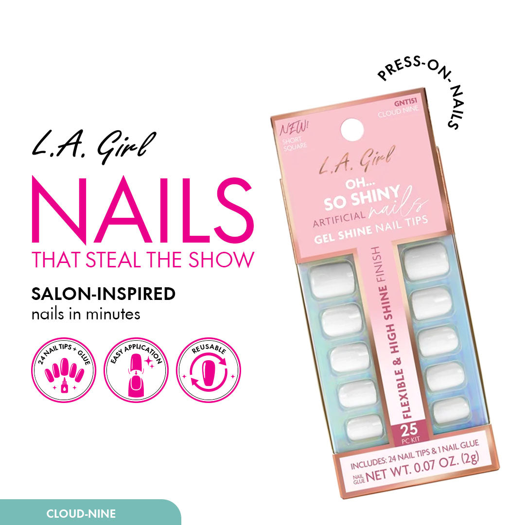 L.A. Girl Oh So Shiny Artificial Nail Tips - 25 Pc Kit