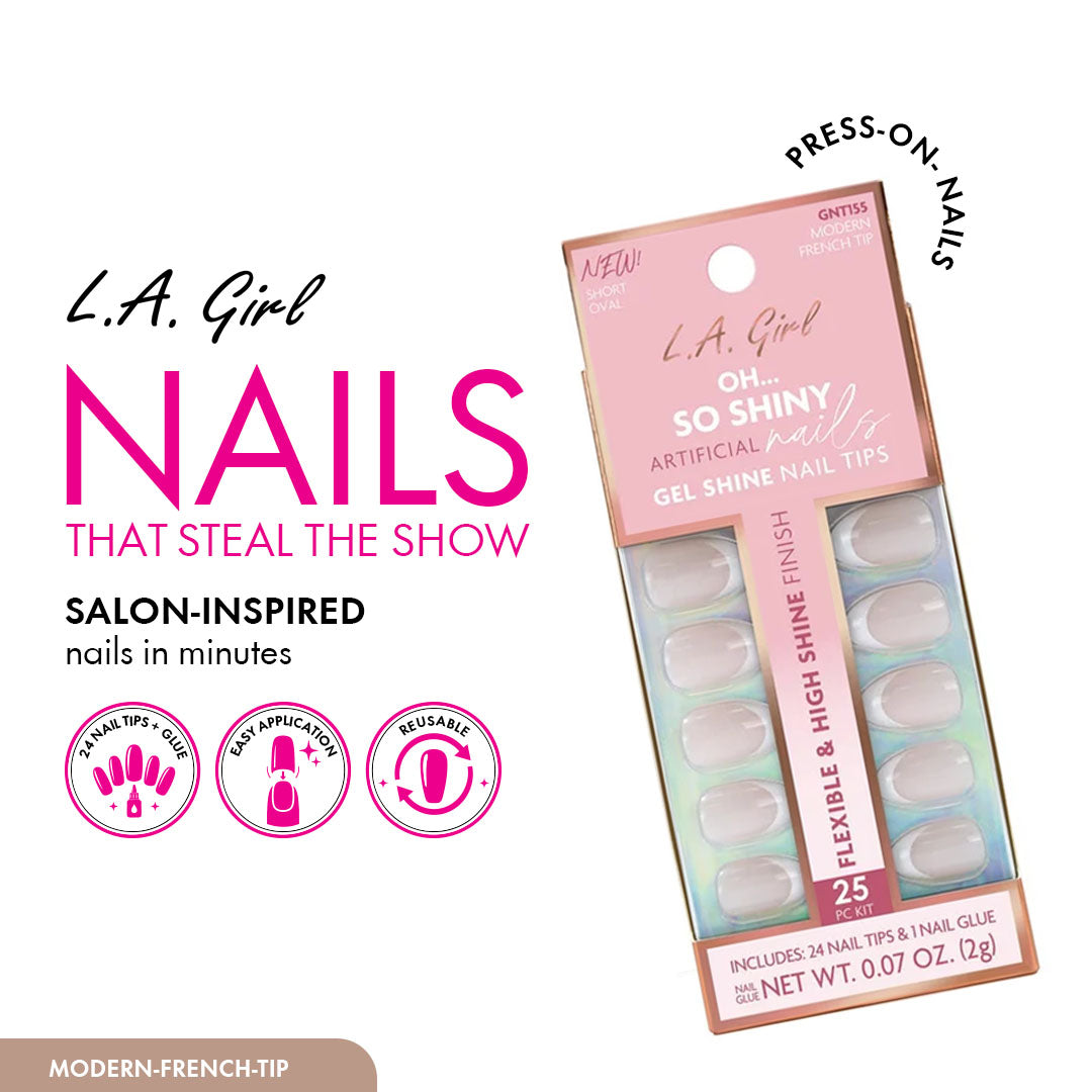 L.A. Girl Oh So Shiny Artificial Nail Tips - 25 Pc Kit