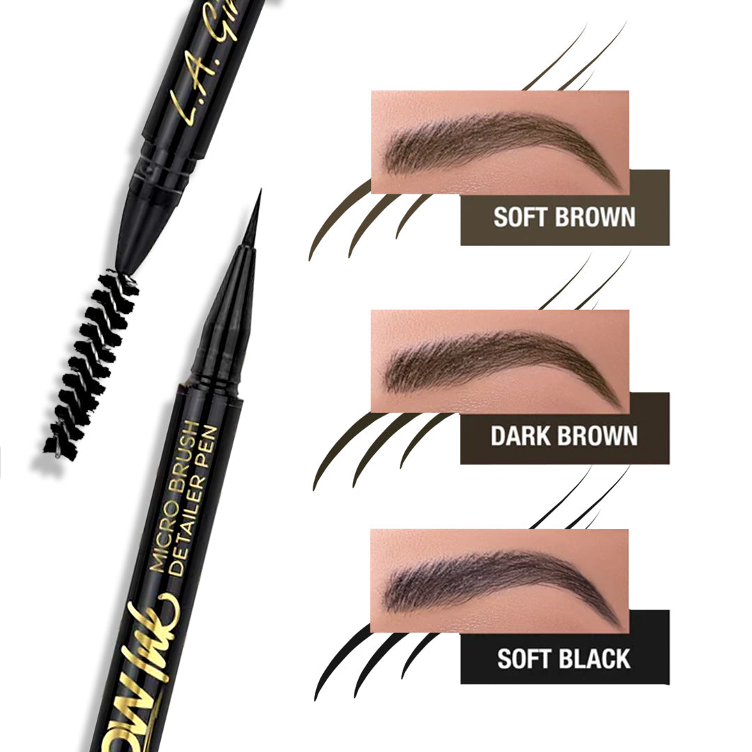 L.A.Girl Brow Ink Micro Brush Detailer Pen-Soft Brown