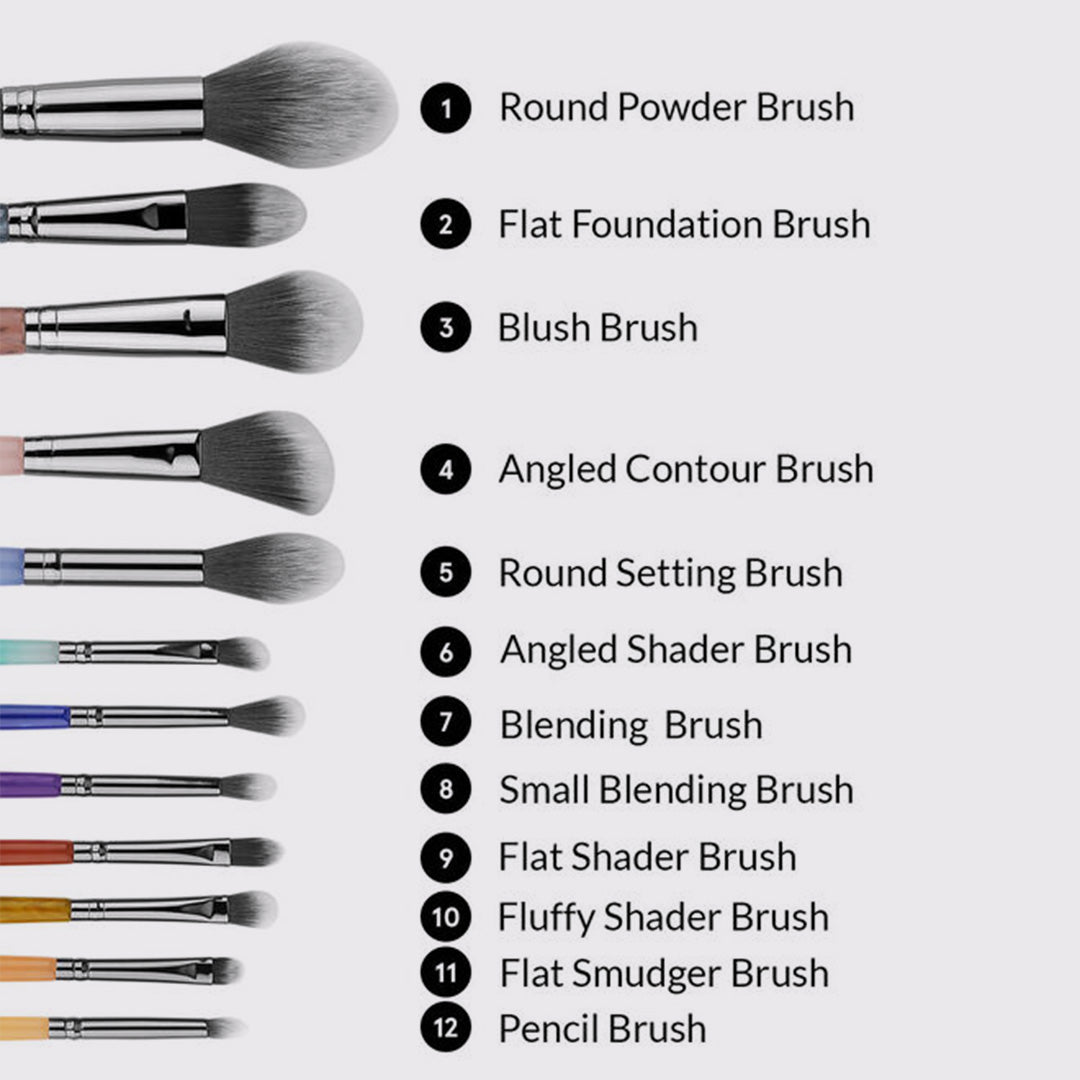 BH Cosmetics Crystal Zodiac - 12 Piece Brush Set