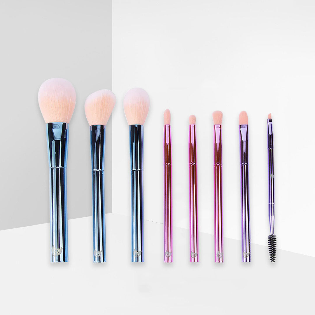 BH Cosmetics The Total Package - 8 Piece Face & Eye Brush Set with Wrap