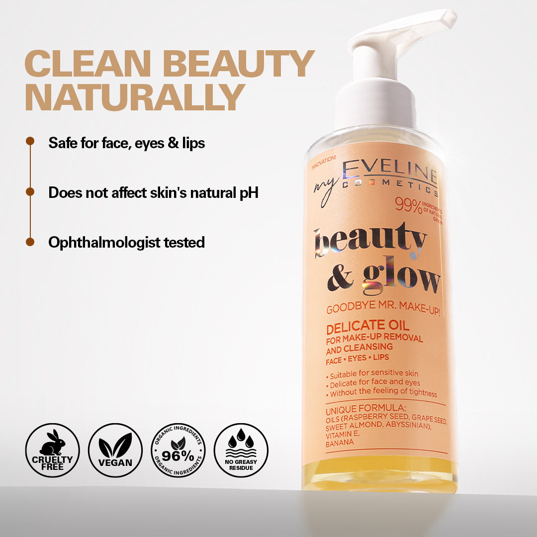Eveline Cosmetics Beauty & Glow Delicate Make-Up Removing And Cleansing Oil 145 ml