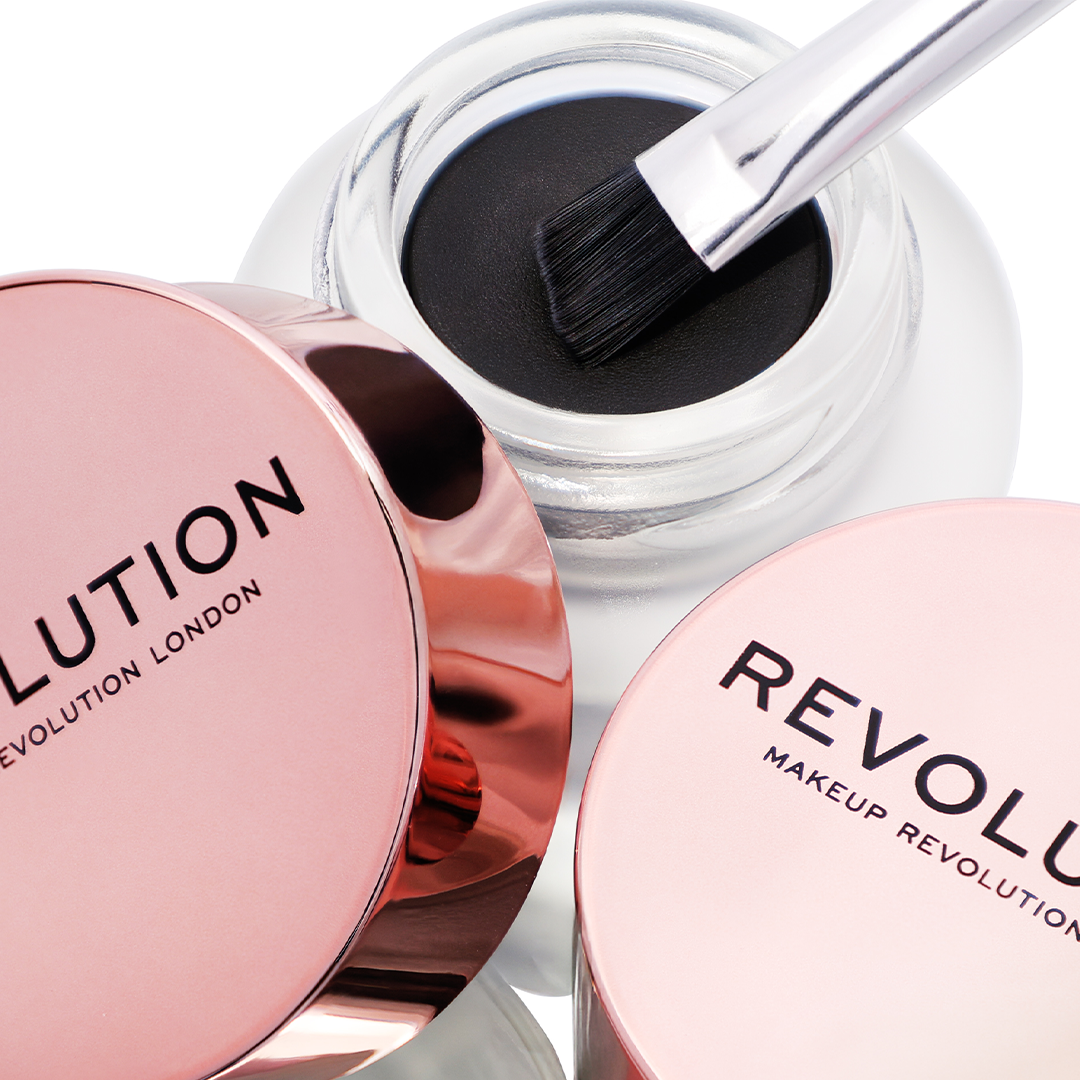 Makeup Revolution Gel Eyeliner Pot With Brush - Black