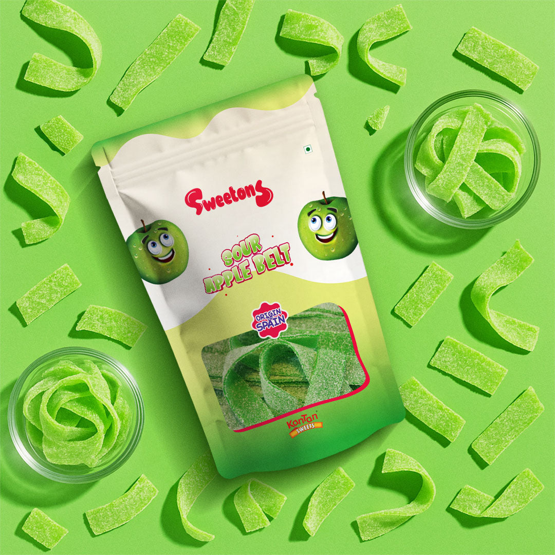 Sweetons Sour Apple Belt Candy Pack of 3 (48gm Each)