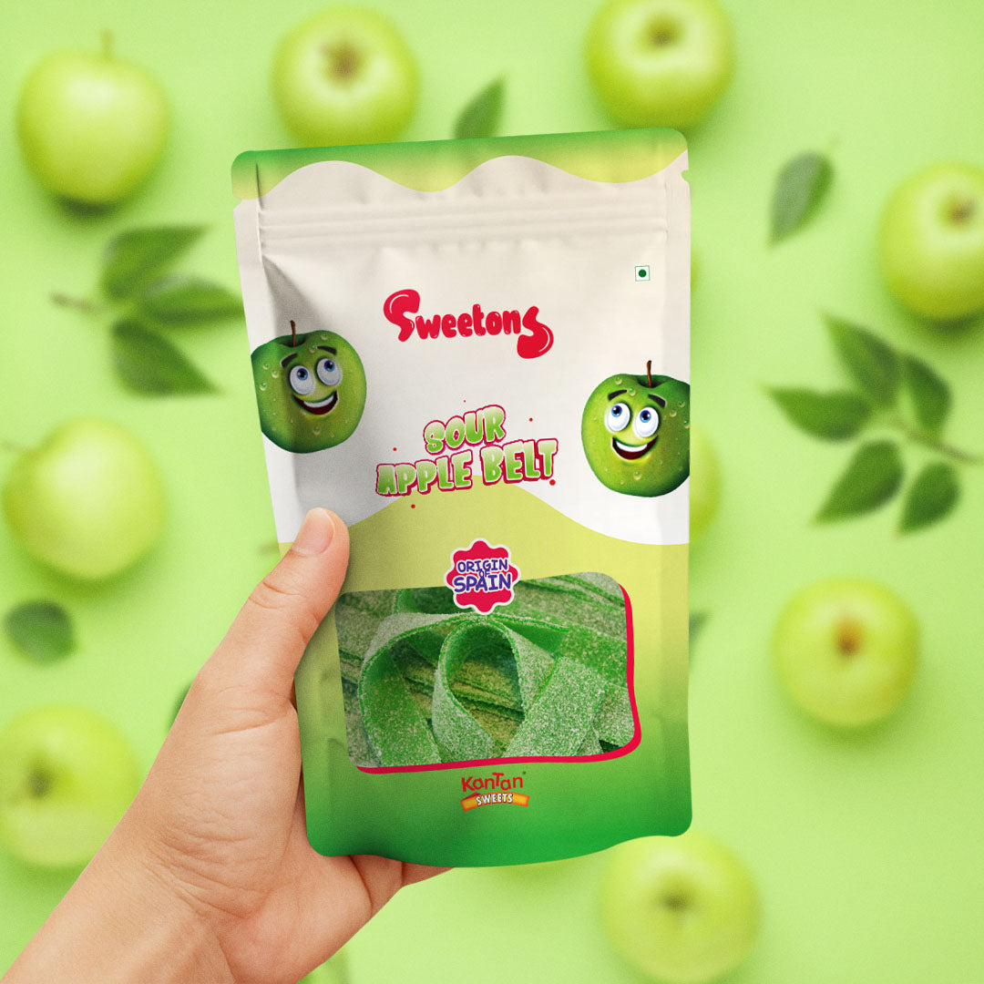 Sweetons Sour Apple Belt Candy Pack of 3 (48gm Each)