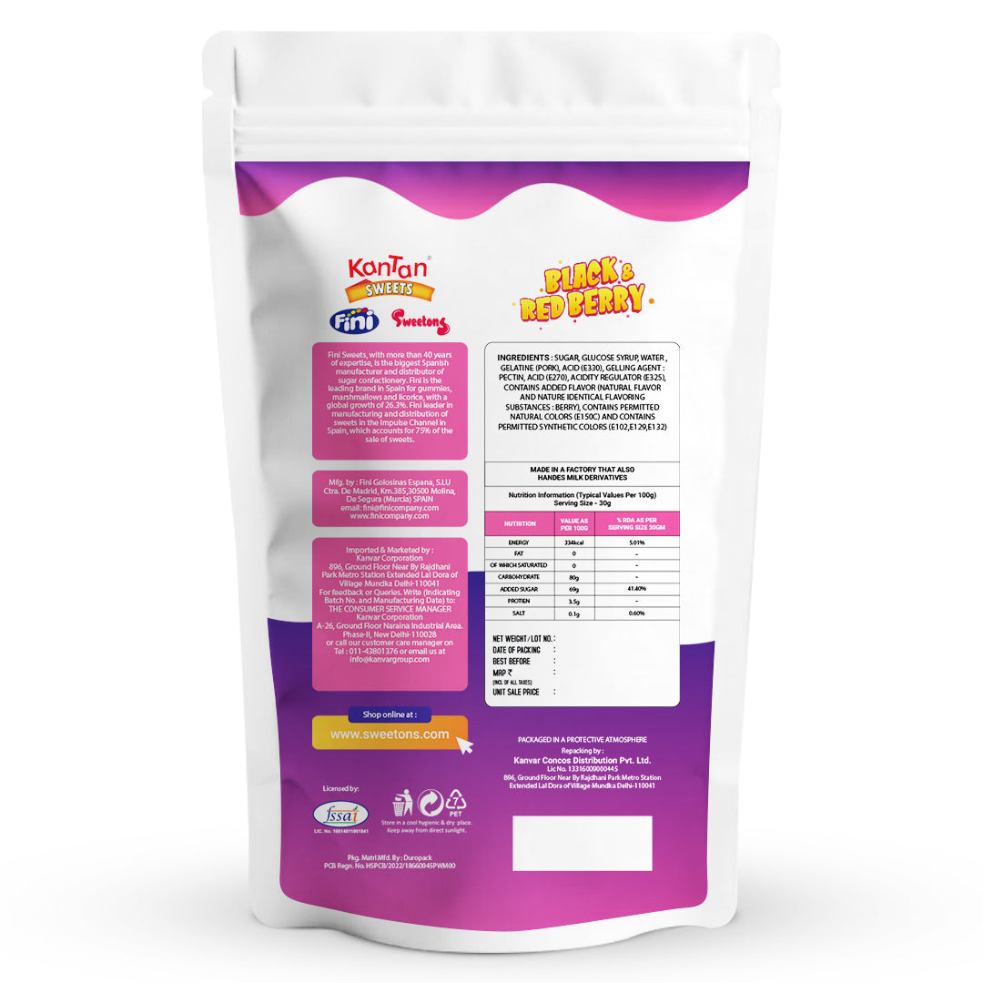 Sweetons Black & Red Berries Jelly Candy Pack of 3 (50gm Each)