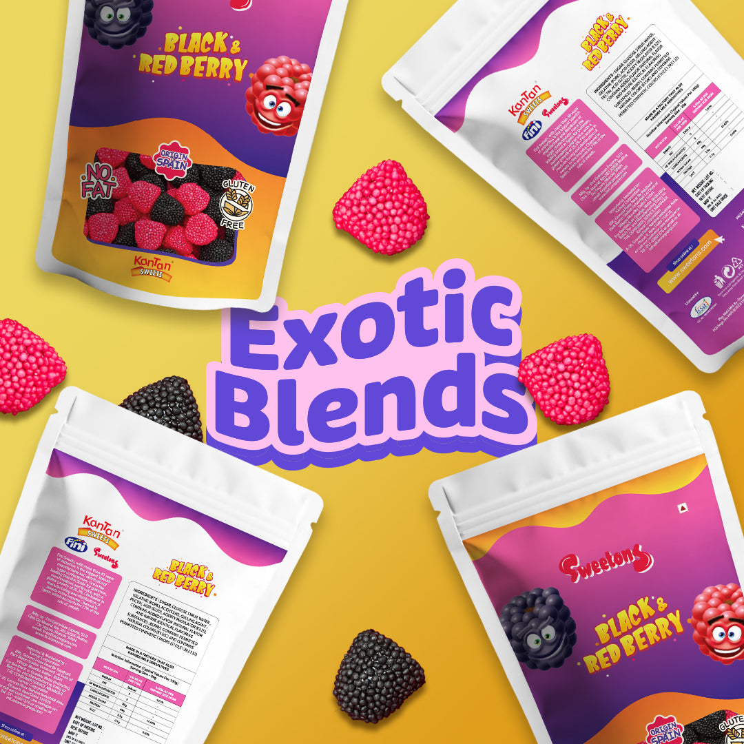 Sweetons Black & Red Berries Jelly Candy Pack of 3 (50gm Each)