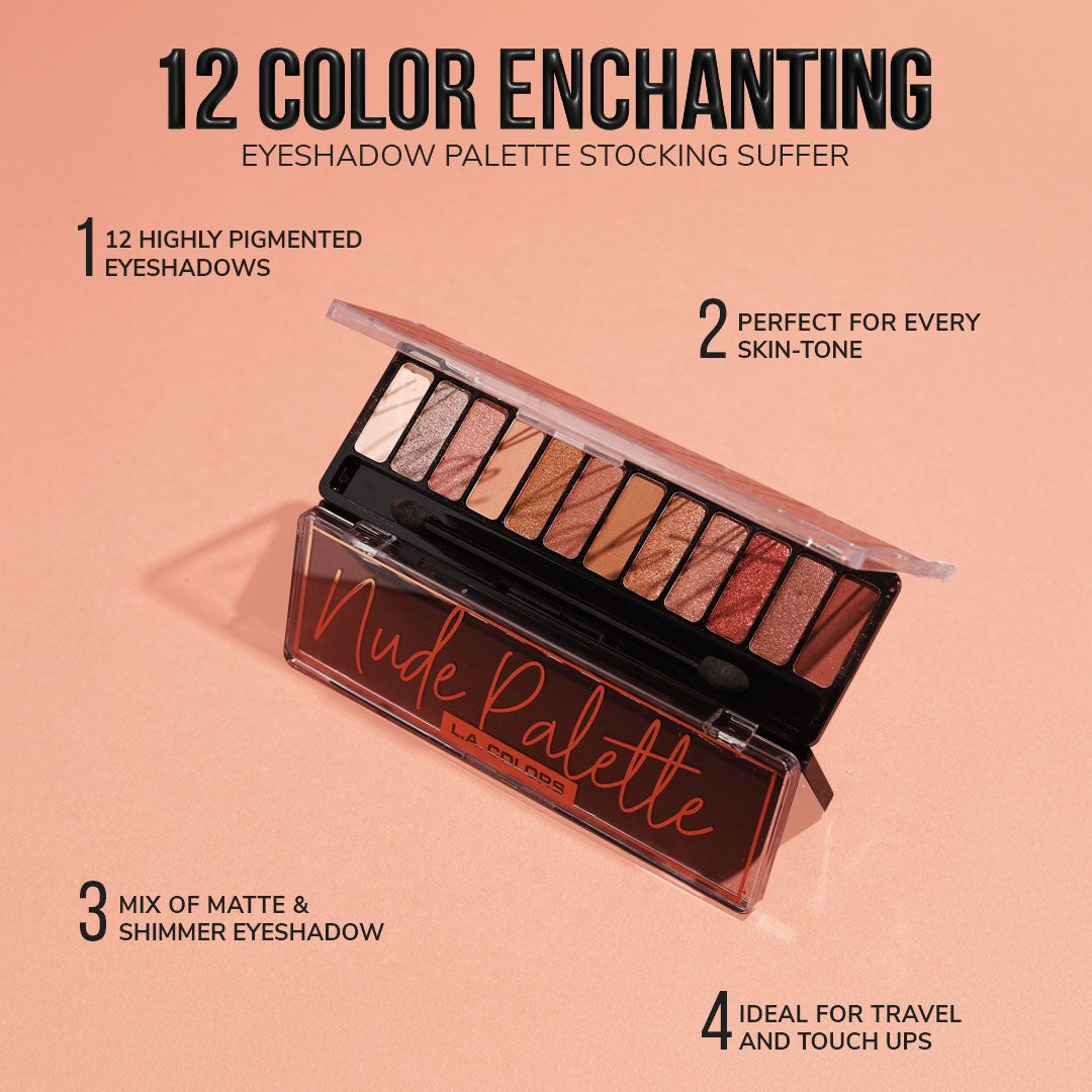 L.A. Colors 12 Color Enchanting Eyeshadow Palette Stocking Suffer