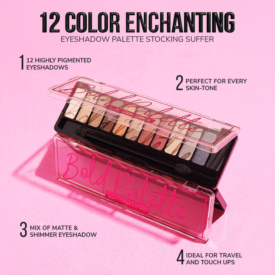 L.A. Colors 12 Color Enchanting Eyeshadow Palette Stocking Suffer