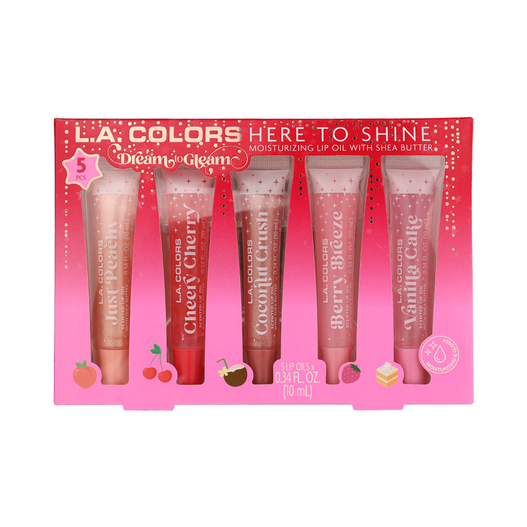 L.A. Colors 5 Pcs Here to Shine Lip Oil Set - Here to Shine