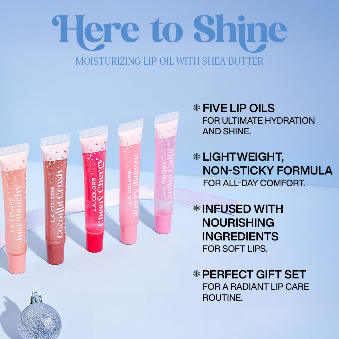 L.A. Colors 5 Pcs Here to Shine Lip Oil Set - Here to Shine