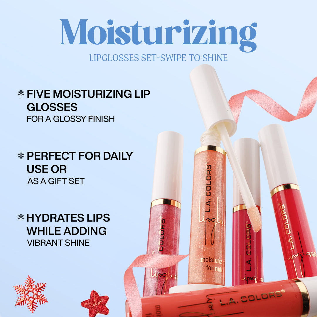 L.A. Colors 5 Pcs Moisturizing Lip glosses Set - Swipe to Shine