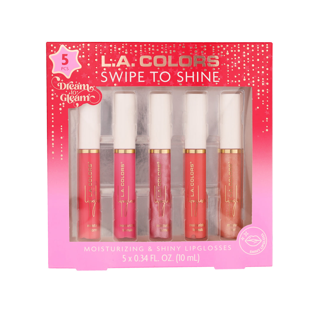 L.A. Colors 5 Pcs Moisturizing Lip glosses Set - Swipe to Shine