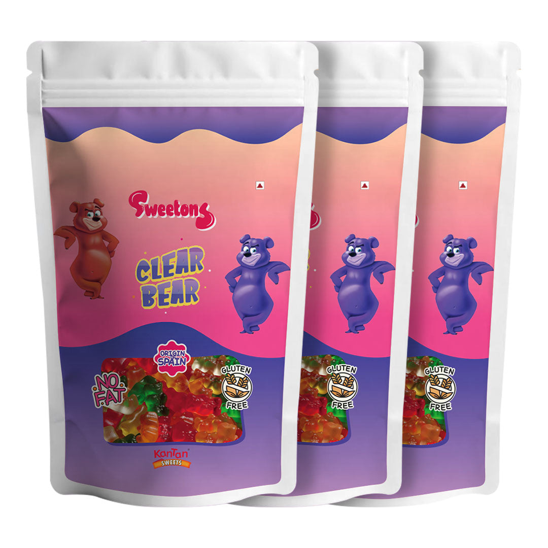 Sweetons Clear Bear Gummy Candy - Pack of 3 (50 gm each)