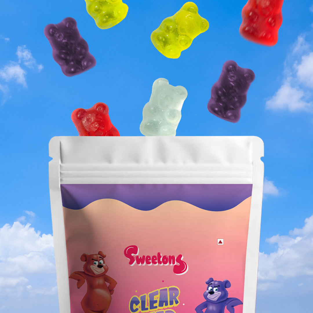 Sweetons Clear Bear Gummy Candy - Pack of 3 (50 gm each)