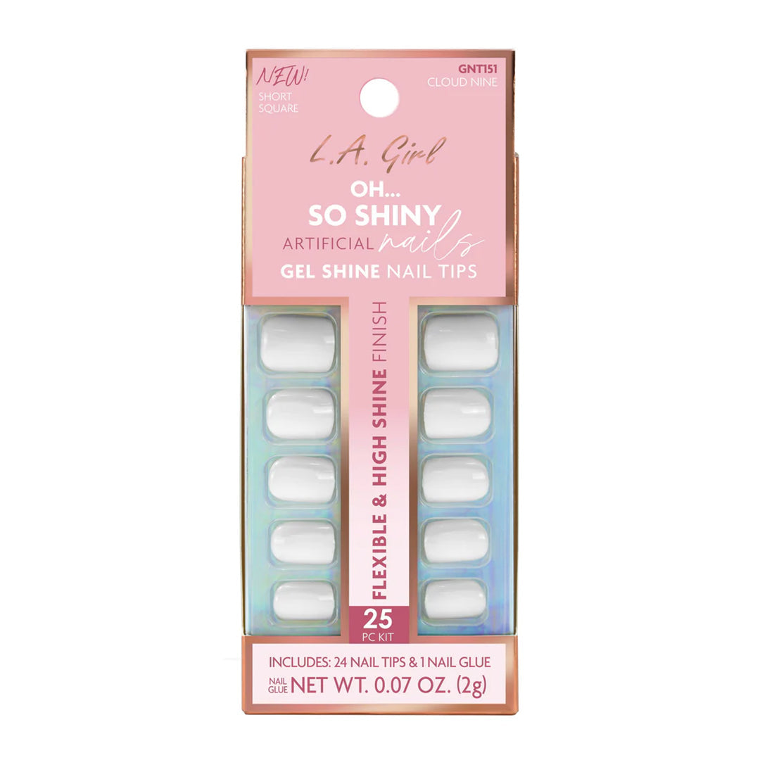 L.A. Girl Oh So Shiny Artificial Nail Tips-Cloud Nine - 25 Pc Kit