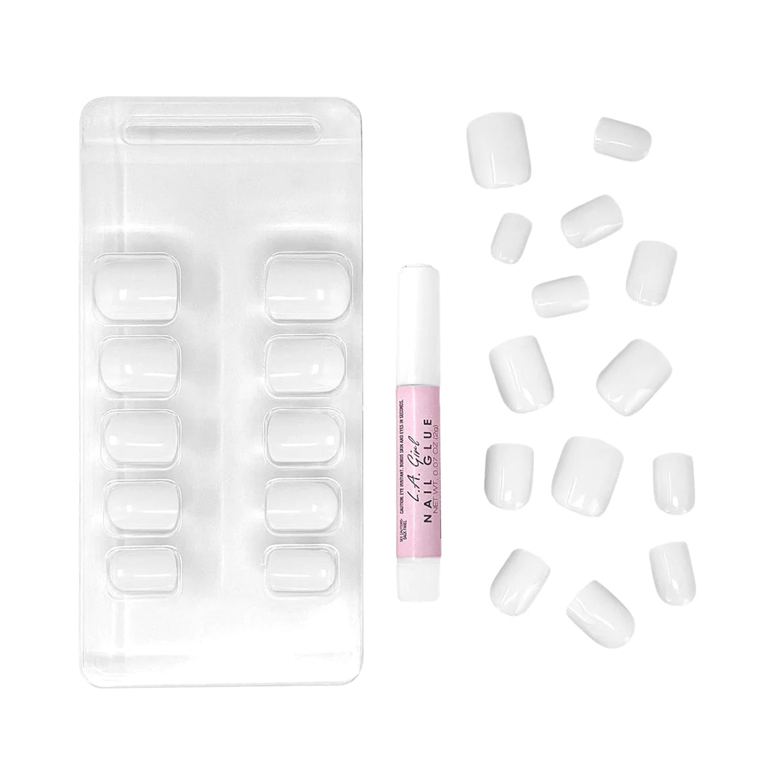 L.A. Girl Oh So Shiny Artificial Nail Tips-Cloud Nine - 25 Pc Kit