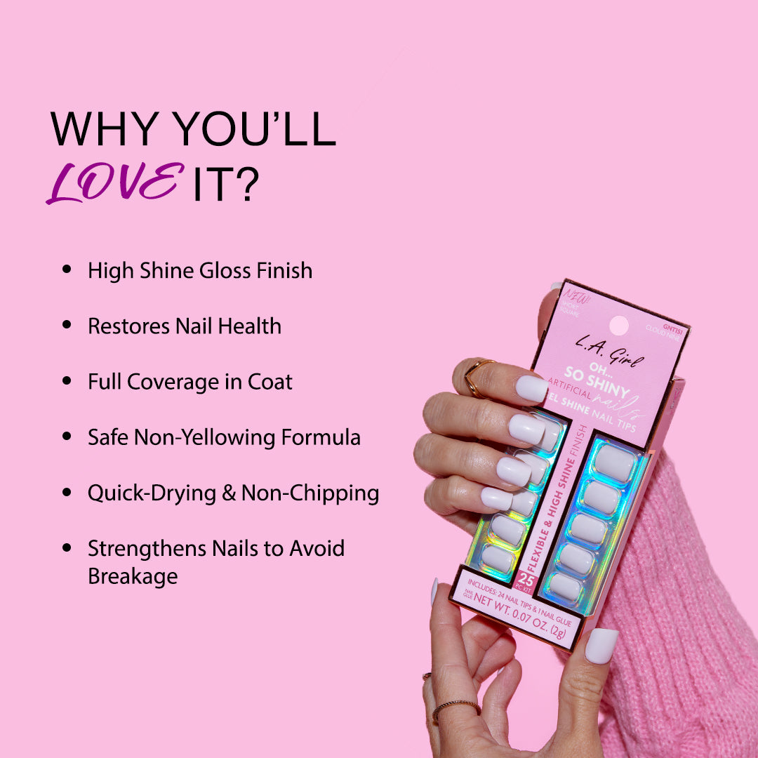 L.A. Girl Oh So Shiny Artificial Nail Tips - 25 Pc Kit
