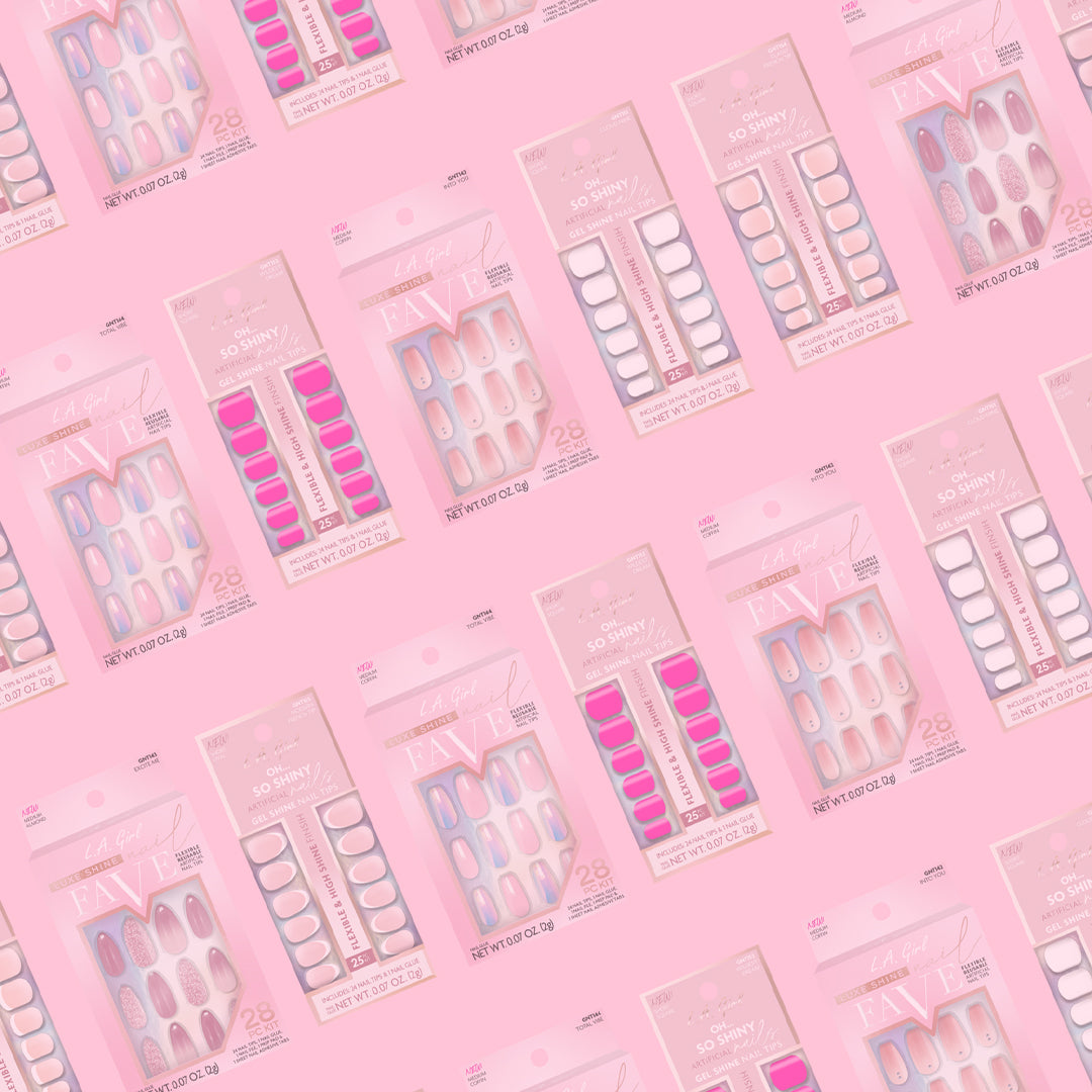 L.A. Girl Oh So Shiny Artificial Nail Tips - 25 Pc Kit