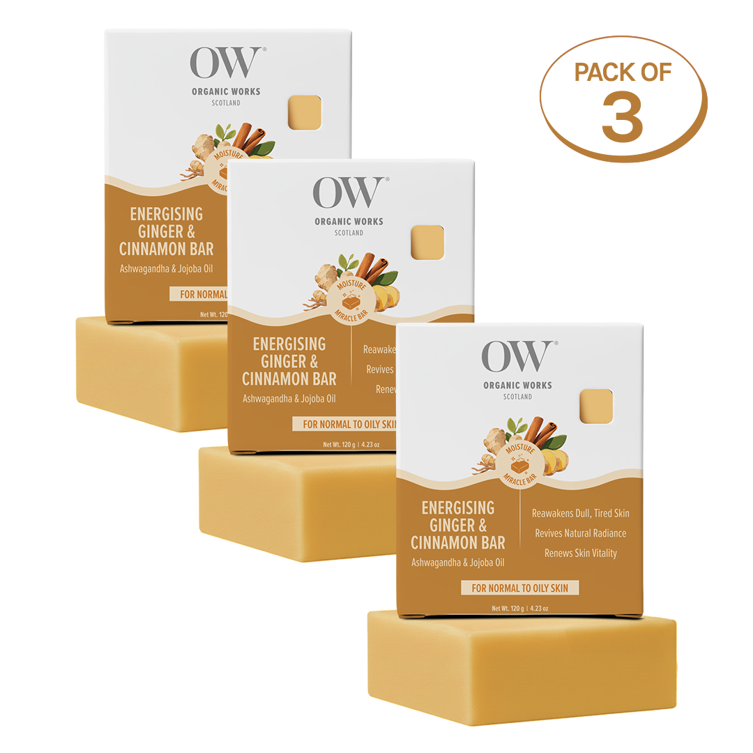 Organic Works Natural Energising Ginger & Cinnamon Soap for Normal to Oily Skin