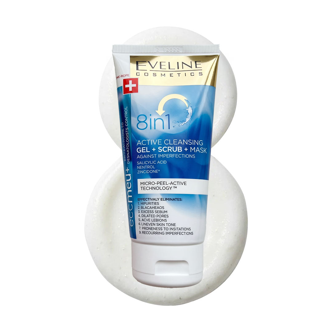 Eveline Cosmetics Facemed+ 8 in 1 Active Cleansing Gel+Scrub+Mask 150ml