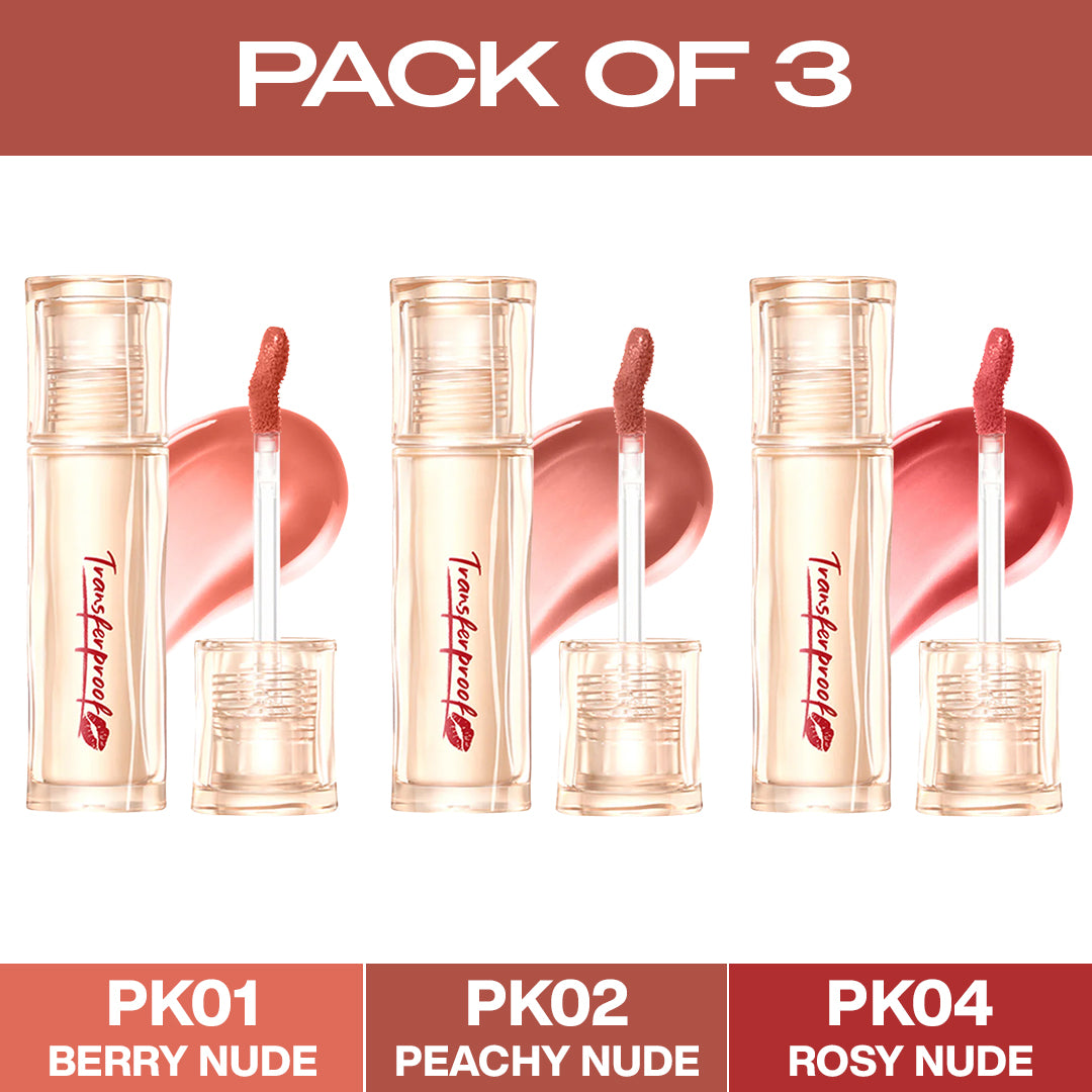 Watery Transferproof Lip Cream - Pack of 3